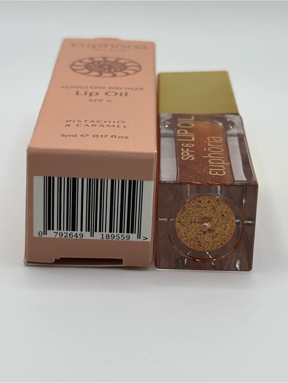 Euphoria Sunglow Bronze Lip Oil SPF 6 Pistachio Caramel 5ml